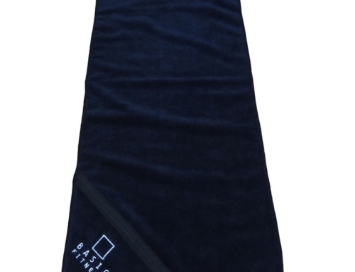 Petites serviettes de gymnastique noires personnalisées en microfibre à séchage rapide et de qualité